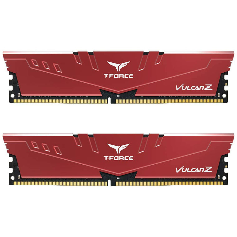 Team T-Force Vulcan Z 16GB Desktop Memory Kit, 2 x 8GB DDR4 3200 SDRAM with 288-Pin Design, Red